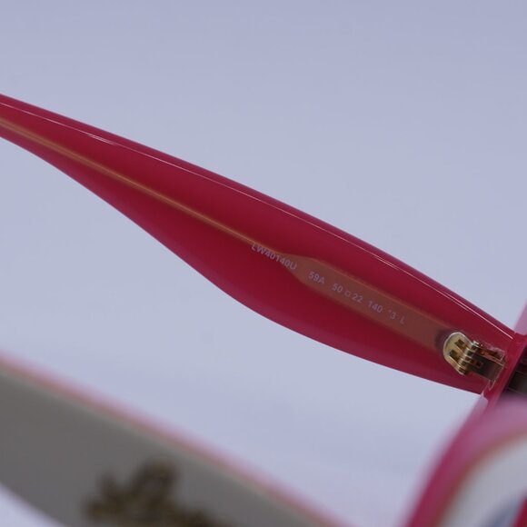Loewe LW40140U 59A Sunglasses Ivory/Pink Opal Cat Eye Frame, Smoke Lenses - Picture 7 of 11